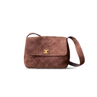 CHANEL MASTER VINTAGE SUEDE QUILTED FLAP SHOULDER BAG A99935 (28*24*12.5cm)